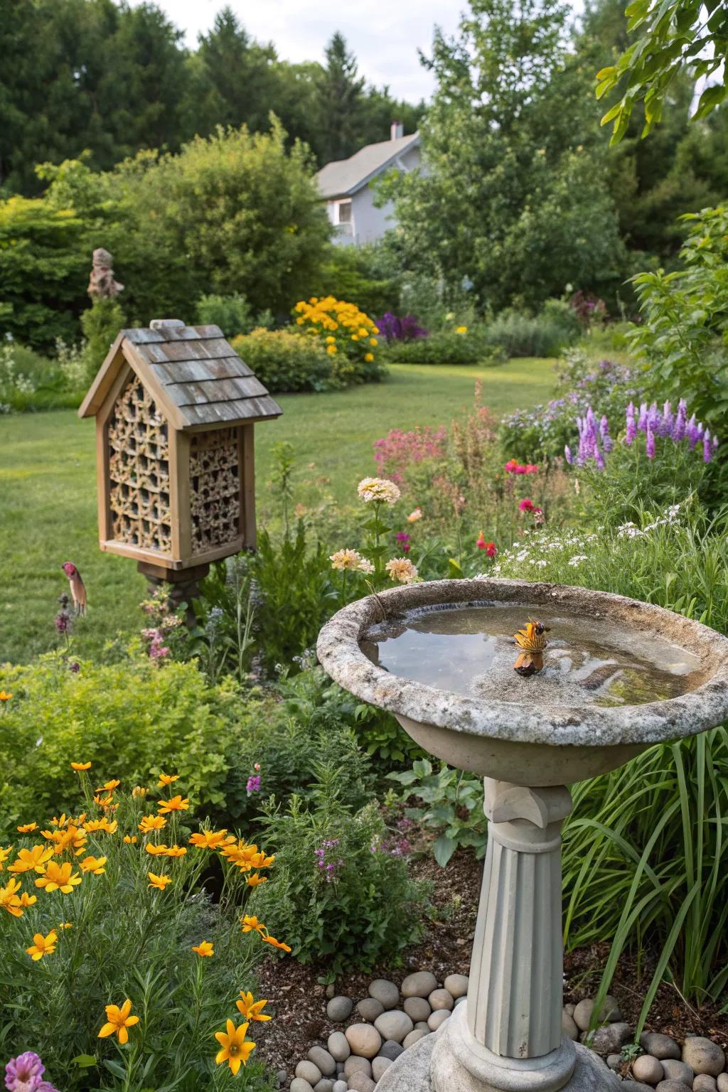 Wildlife-friendly elements promote ecological harmony.