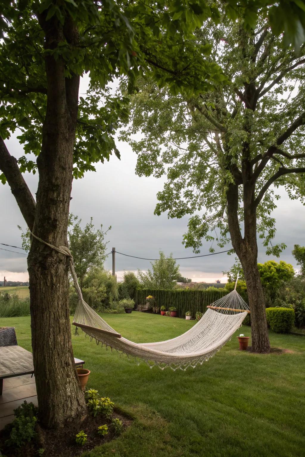 Swing into serenity with your own hammock haven.