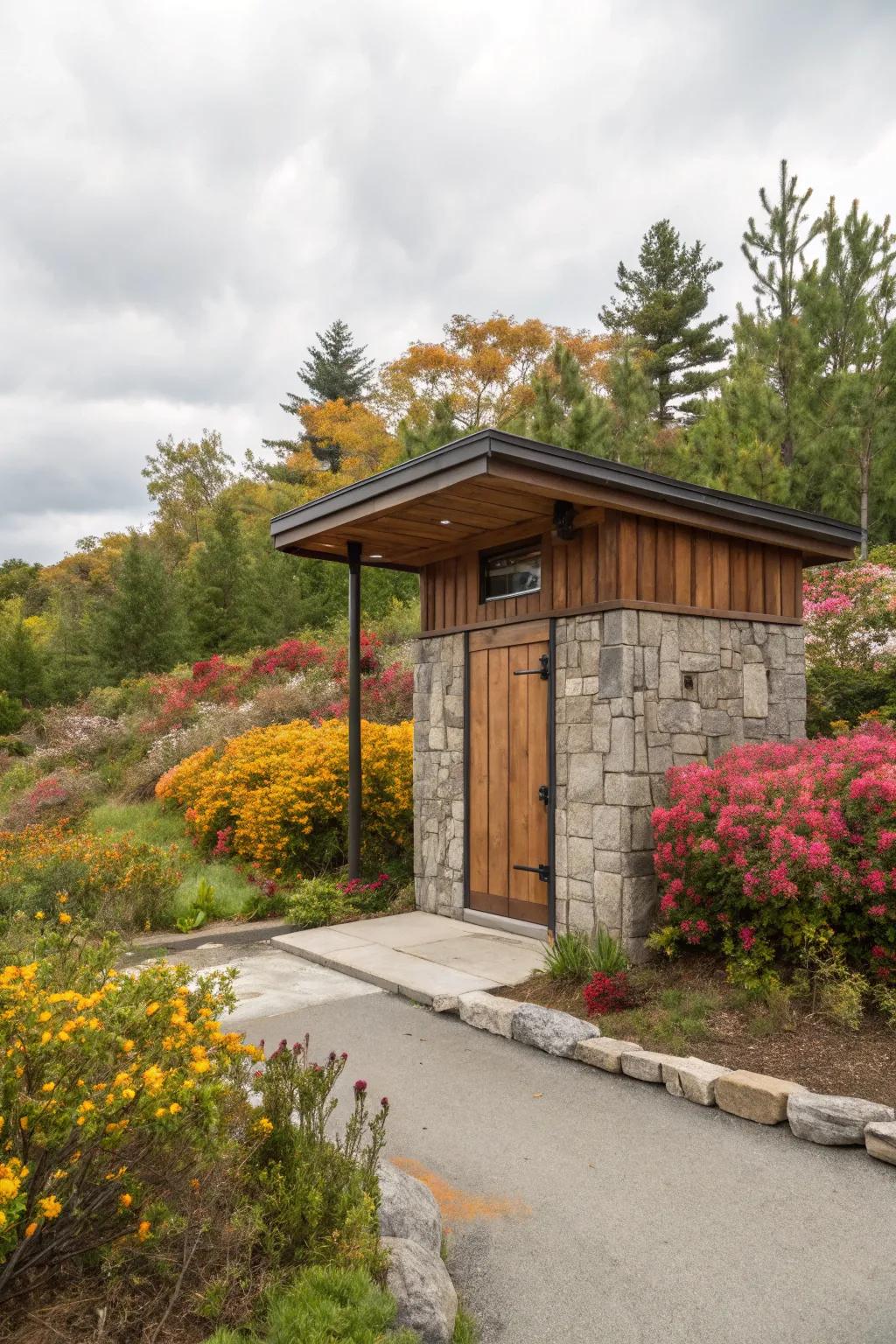 Seasonal flora keeps the space consistently refreshed.