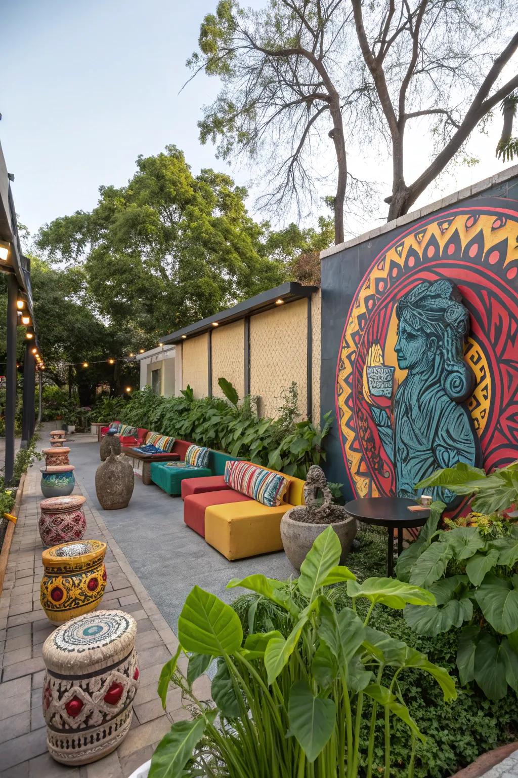 Outdoor art improves your patio's personality and visual appeal.