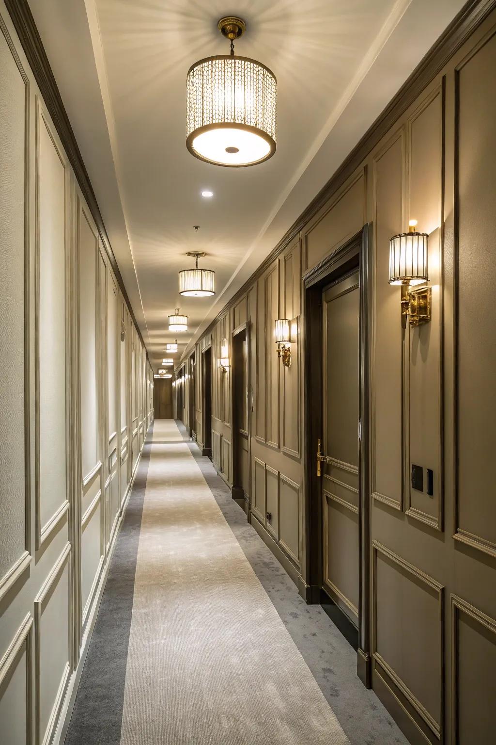 Continuous wall boards deliver a daring, united visual.