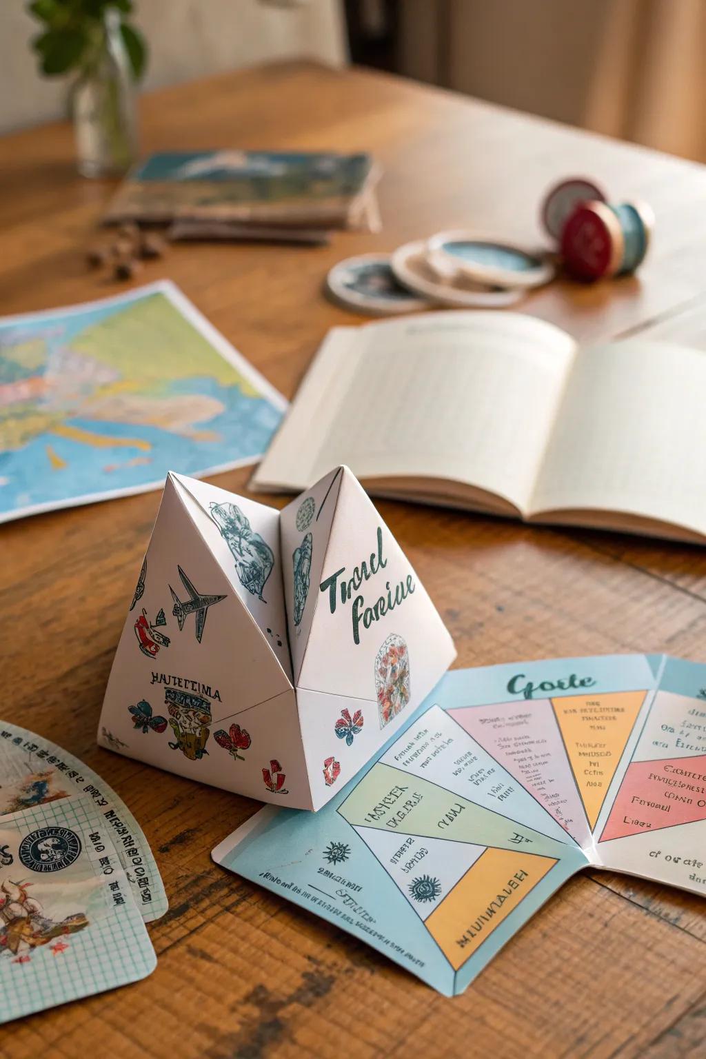 Inspire wanderlust with travel ideas in your fortune teller.