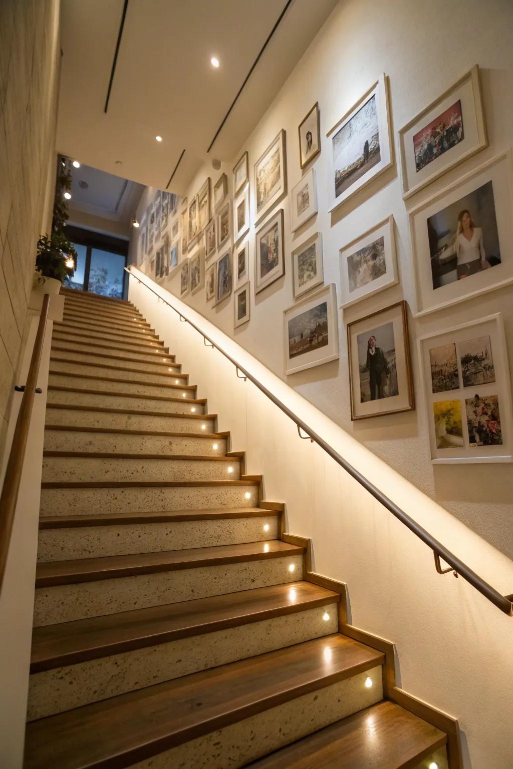 Hallway galleries add a personal touch and interest to transitional spaces.