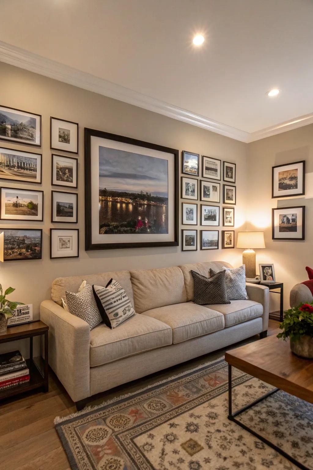 A statement piece, enhanced by smaller frames for drama.