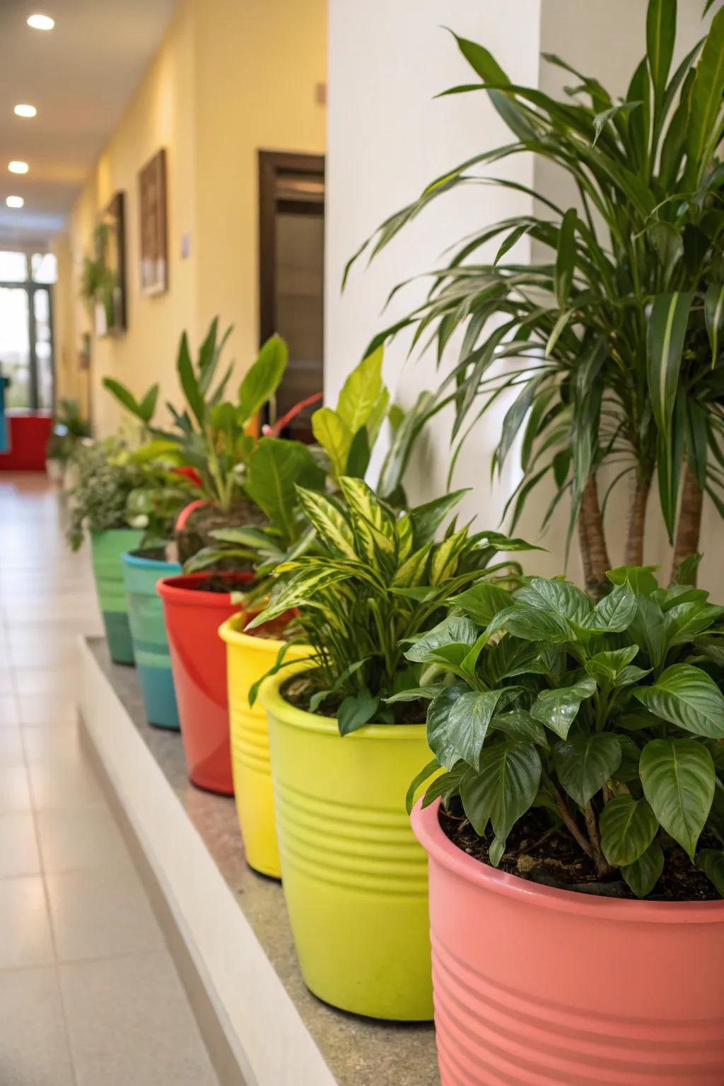 Colorful pots bring vibrancy to any corner.