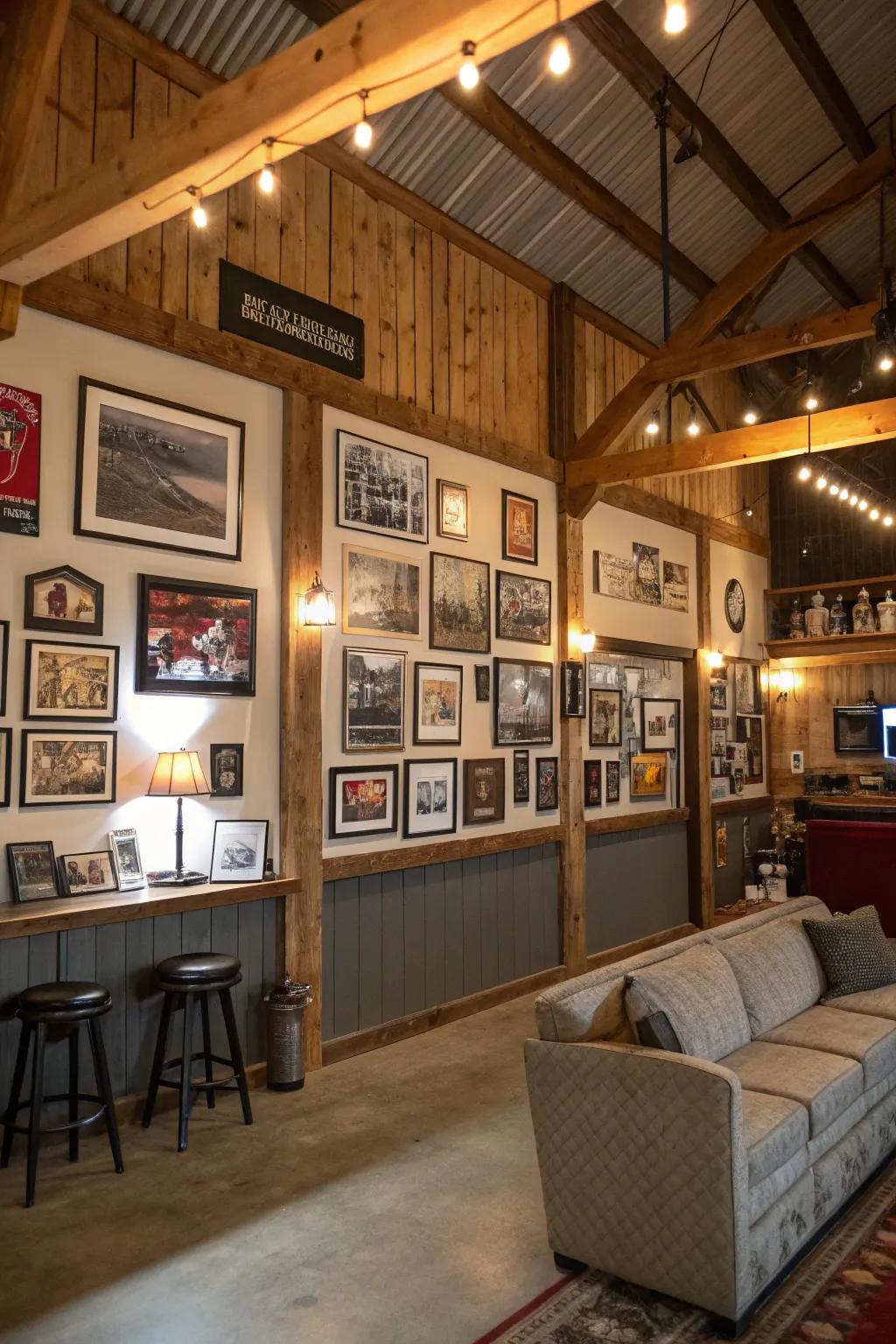 Personalized wall art adds a unique touch to your man cave.