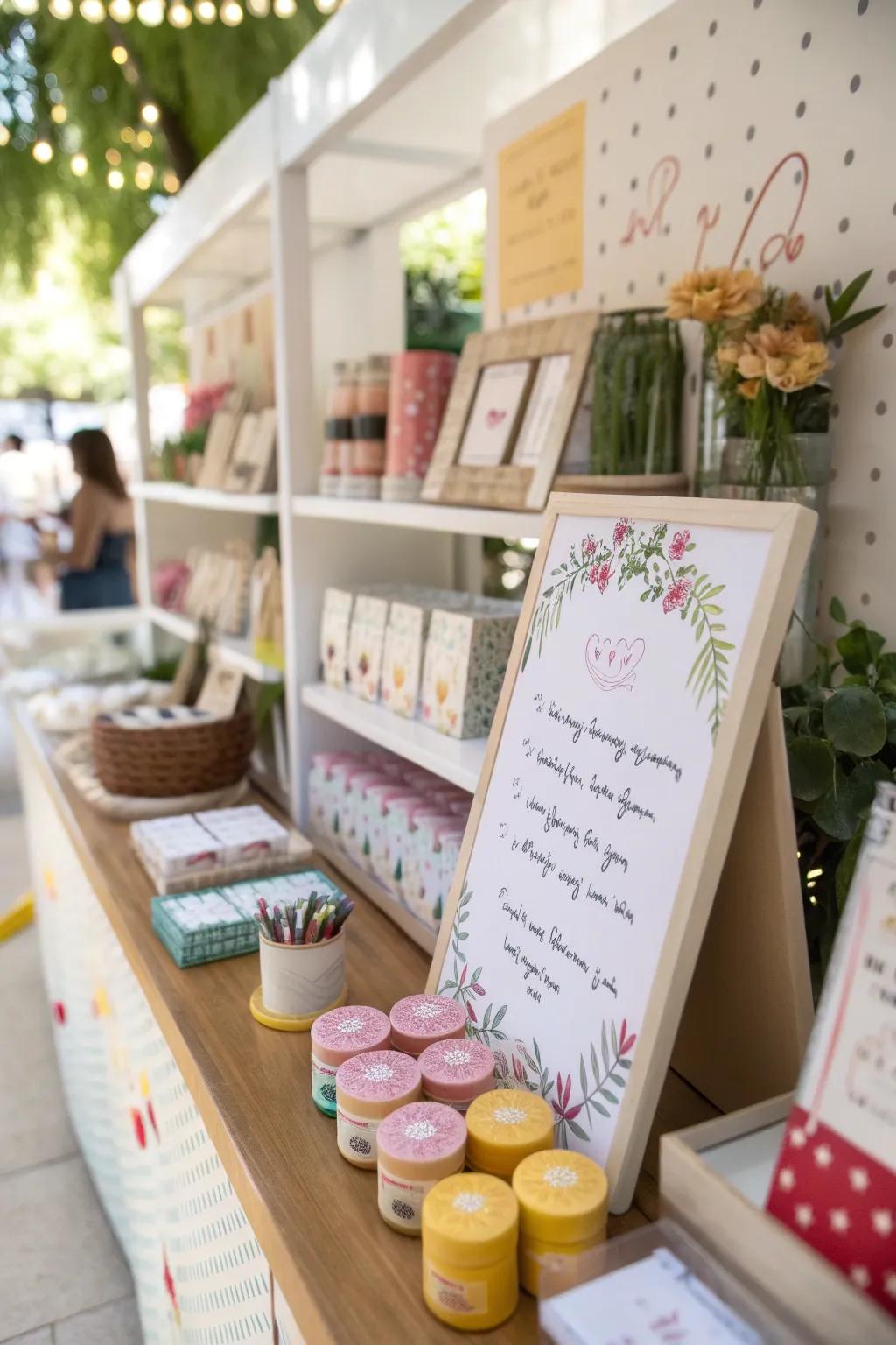 Personalized touches make pop-up displays feel unique and intimate.