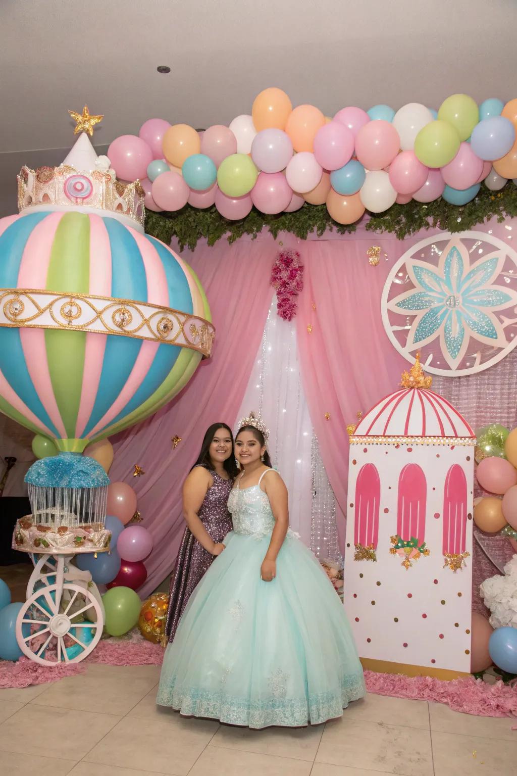 A whimsical wonderland brings playful energy to the event.