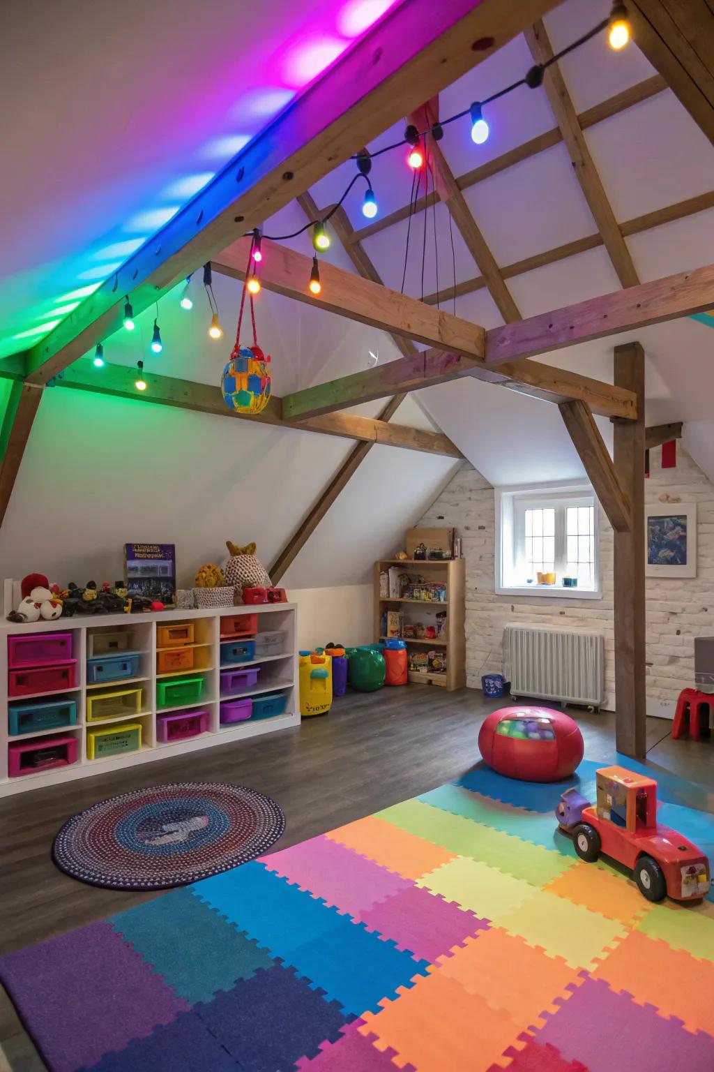 Introduce playfulness with color shifting LEDs.