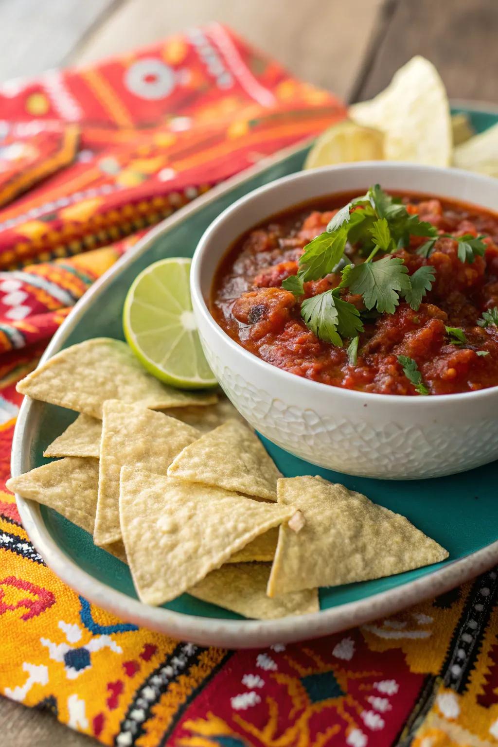 Spicy tomato dip is a must-have for any party snack table.