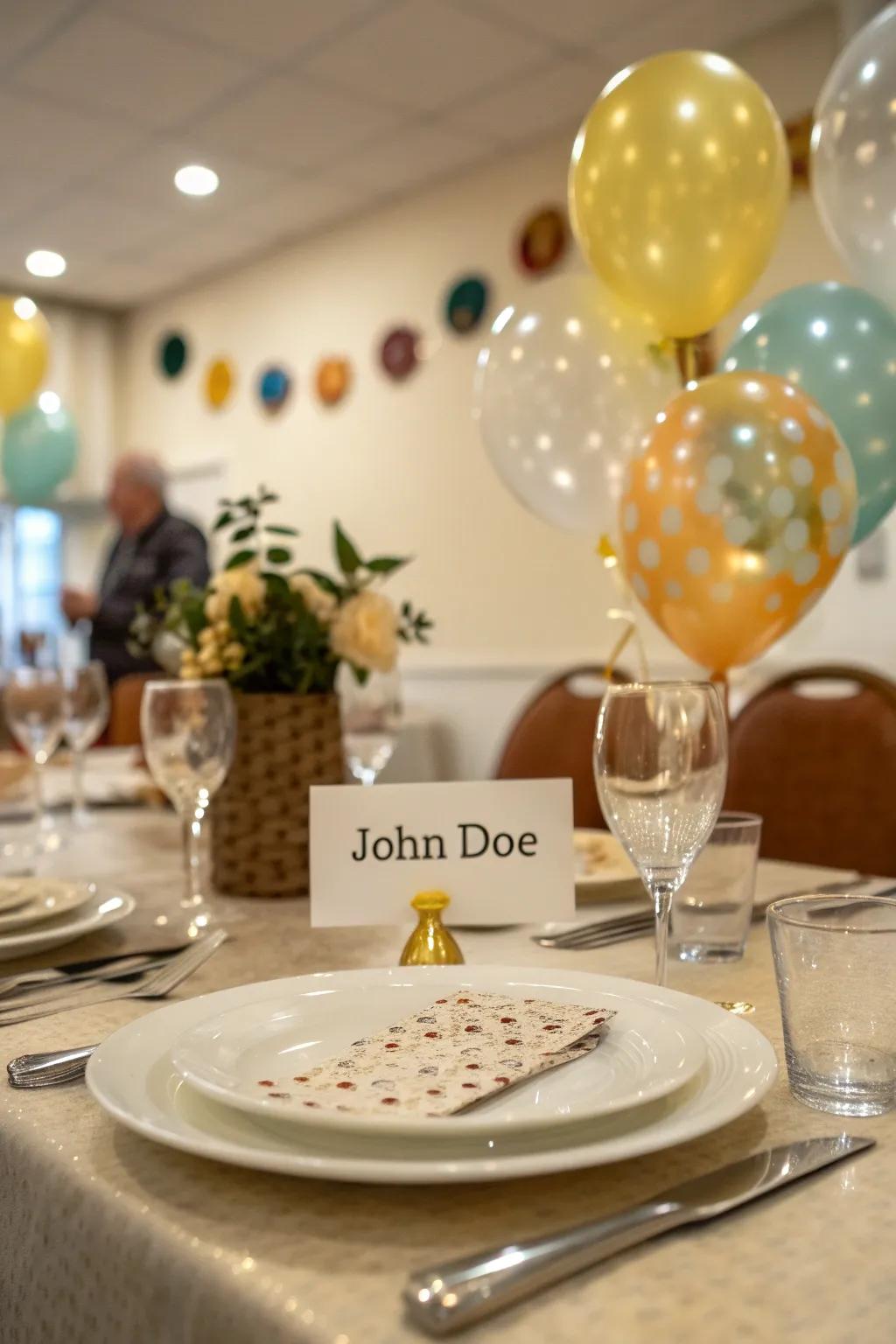 Customized table setting to include a design whenever consuming.