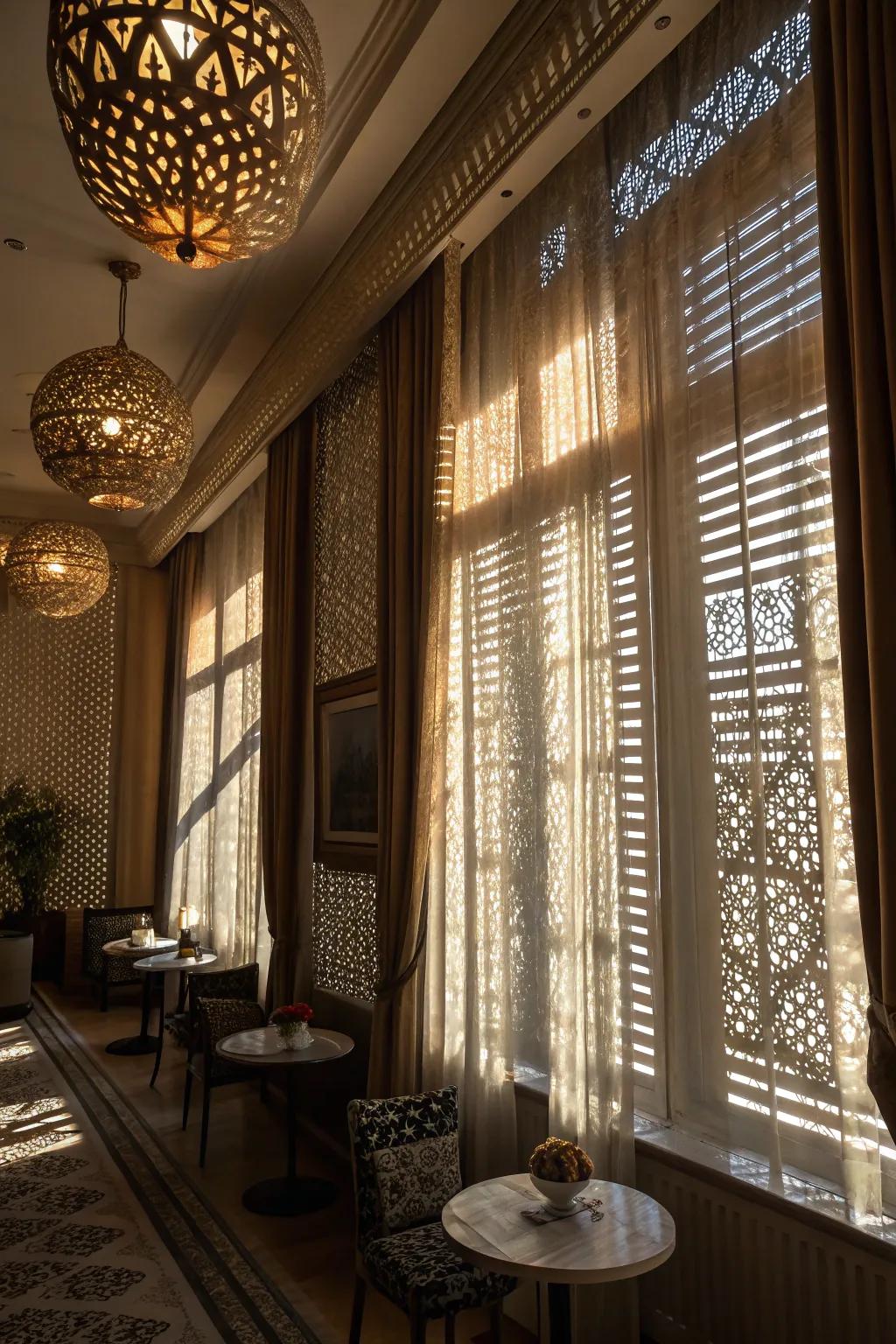 Light and dark play adds depth and interest to the room.