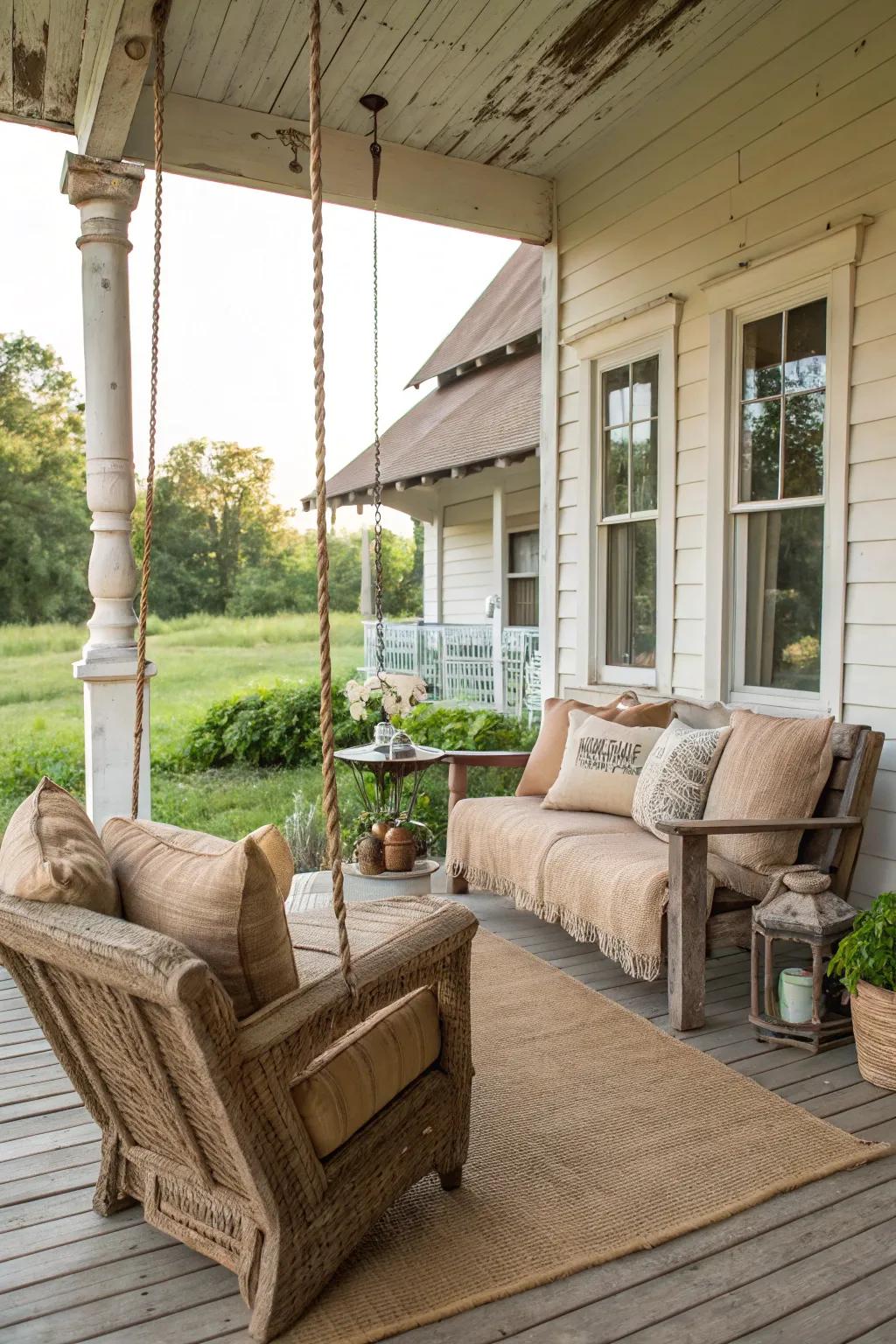 Burlap adds texture.