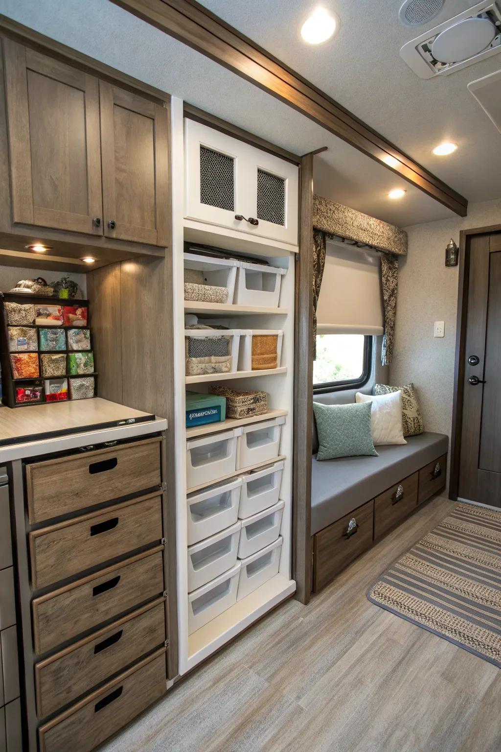 Unique storage alternatives optimize area and efficiency.