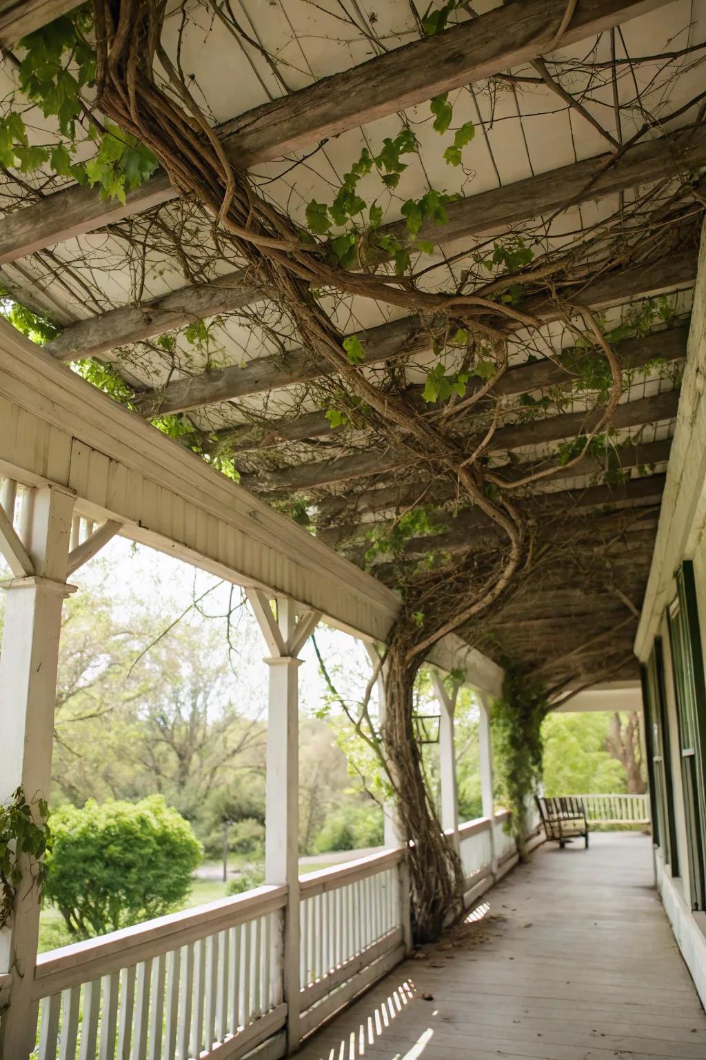 Inherent elements bring an organic feel to the ceiling.