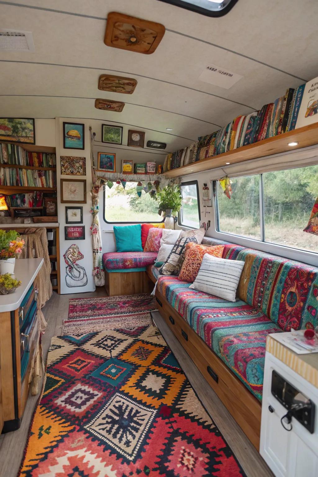 Varied combination contributes to ingenuity and uniqueness to this RV.