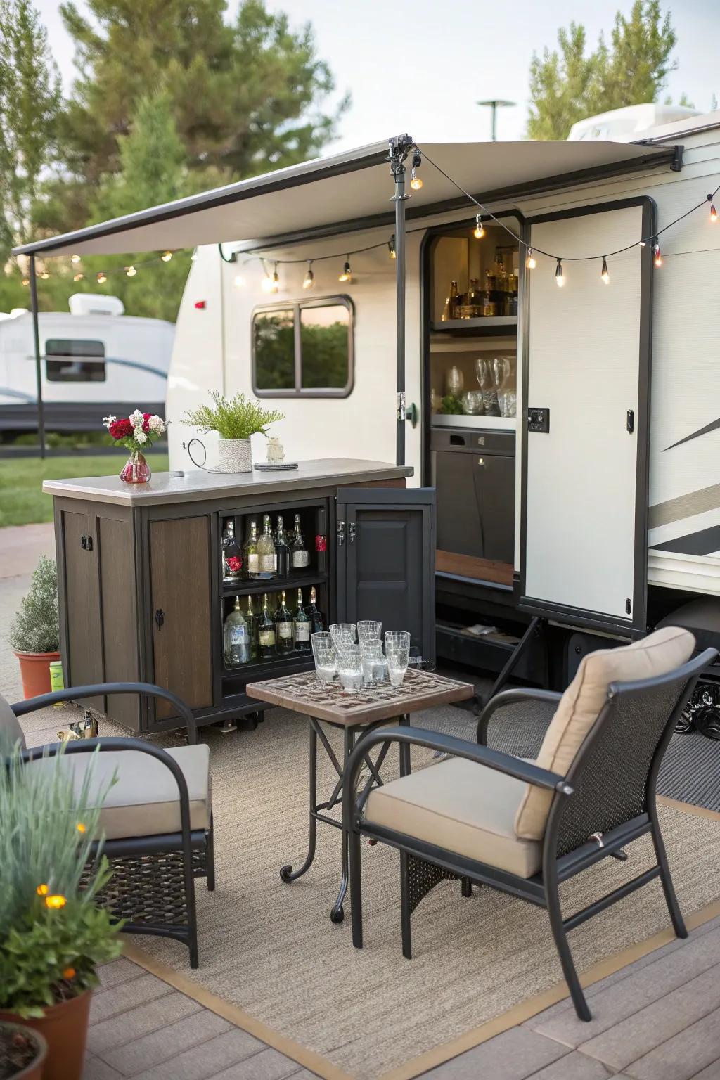 A movable bar elevates your outdoor entertaining experience.