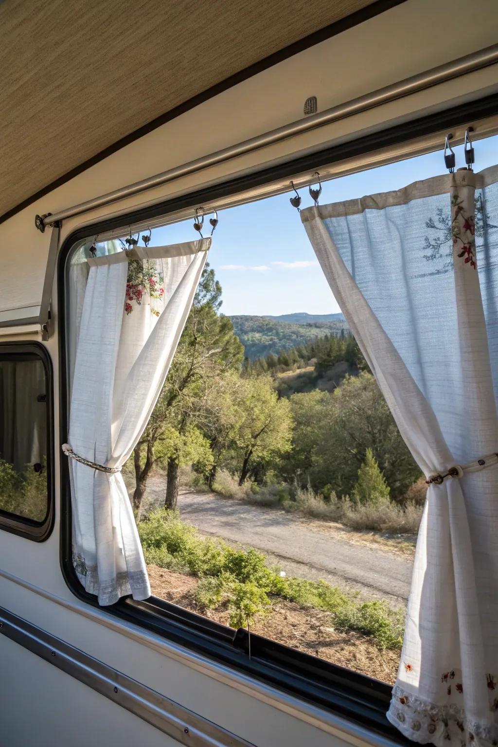 Cushion covers can be repurposed into unique and personal window treatments.