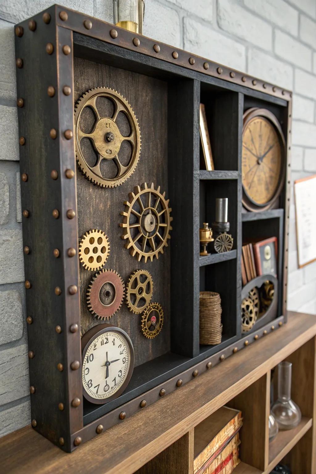 A retro-futuristic display with whimsical charm.
