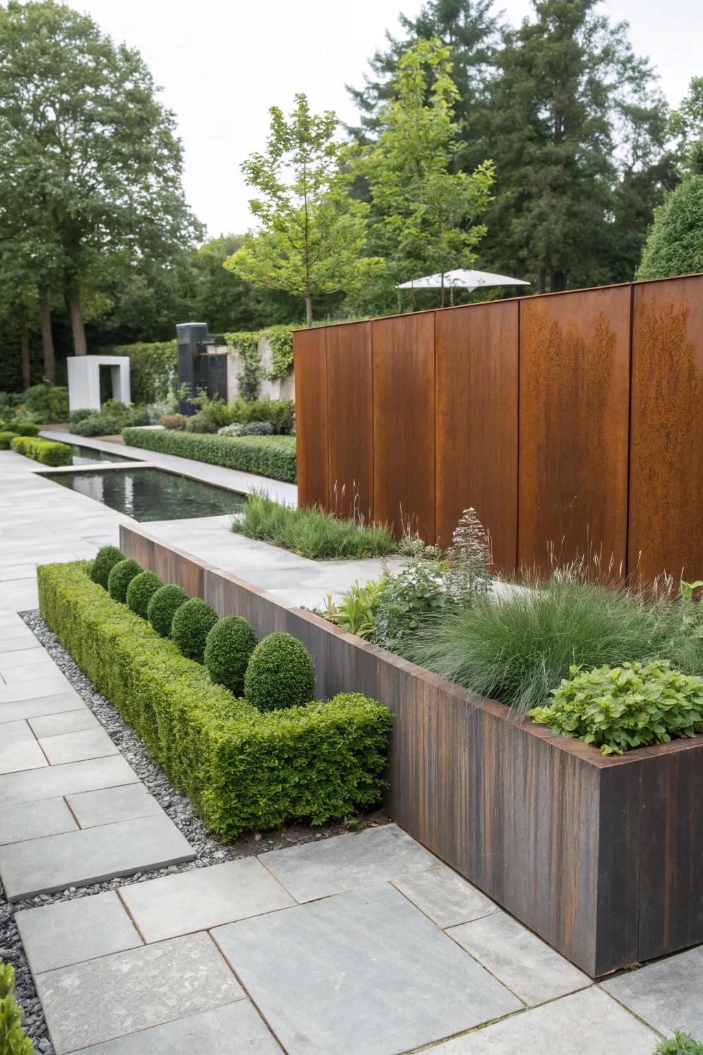 Weathered metal offers a living, evolving finish that ages gracefully.