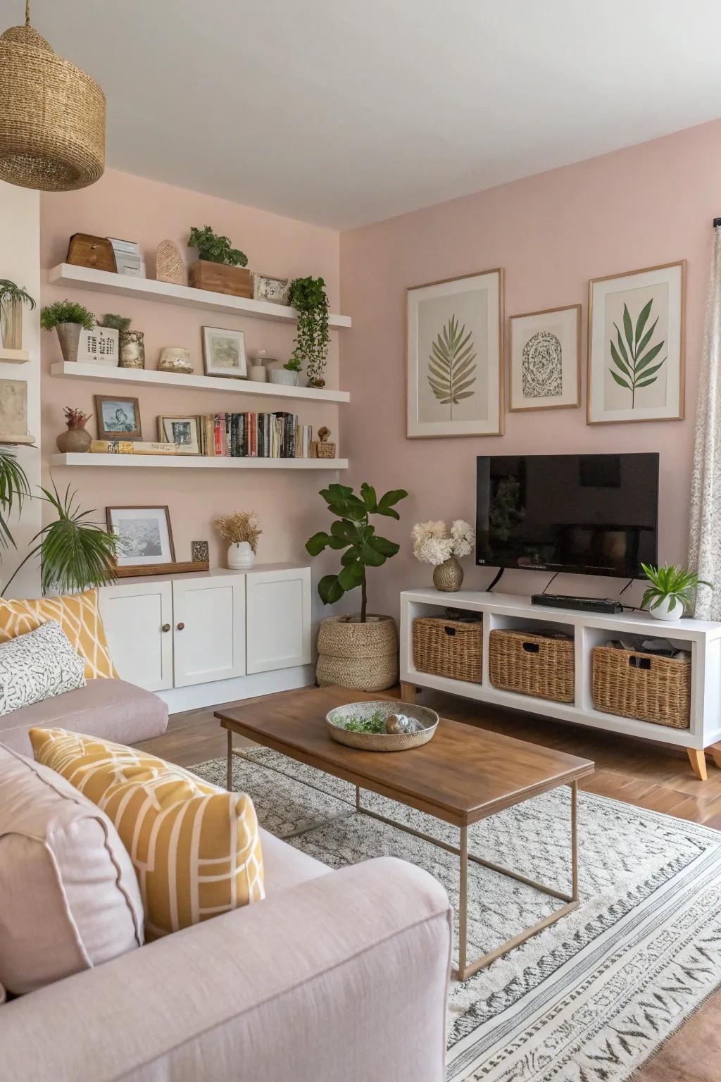 Achieve cohesion with painted display units.