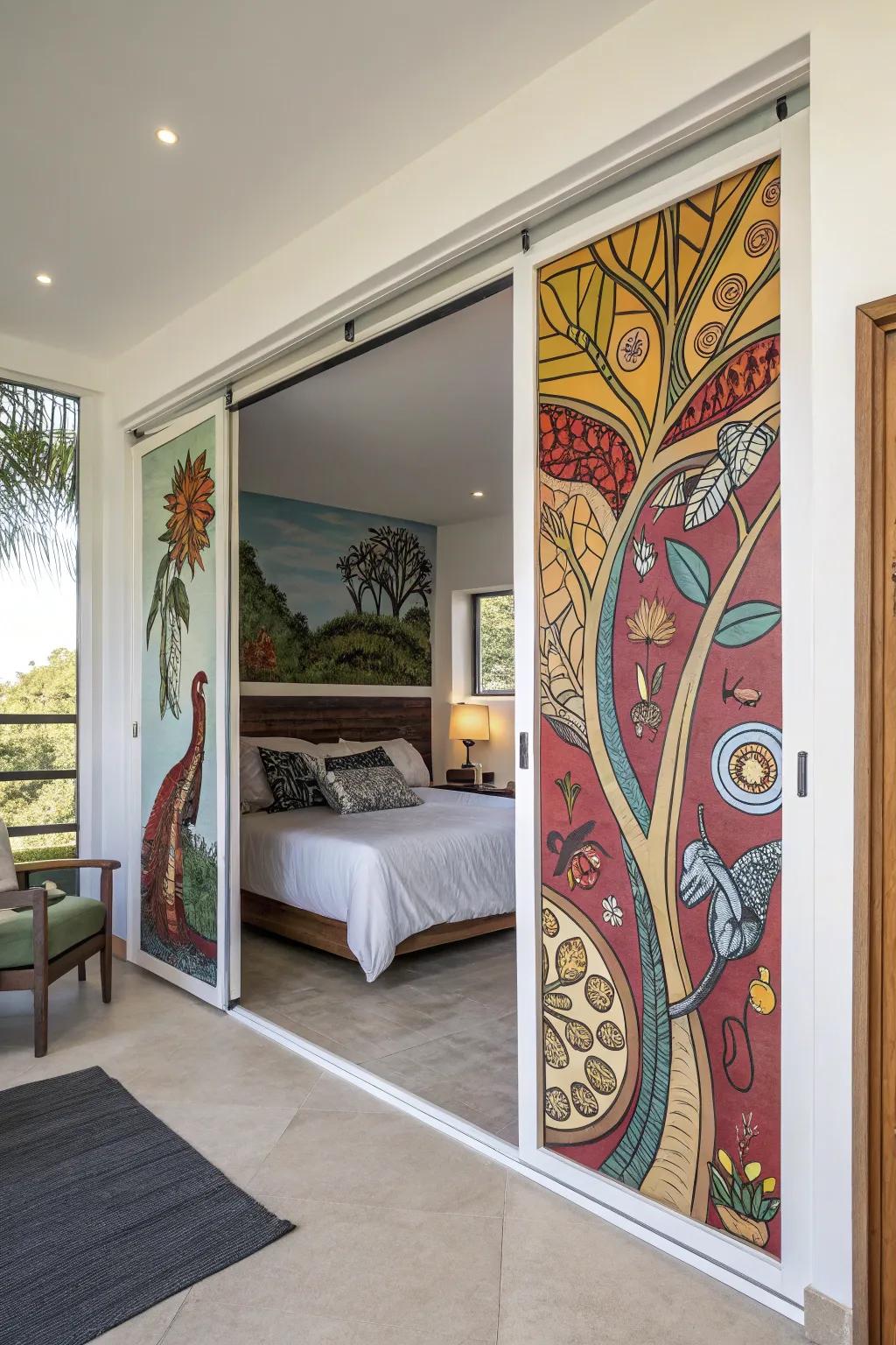 Artistic murals delivering a creative statement.