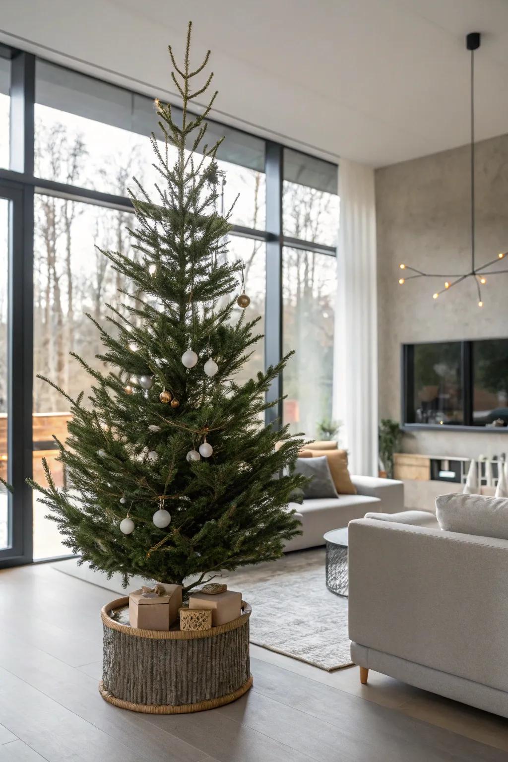 A tree collar provides a clean, stylish finish.