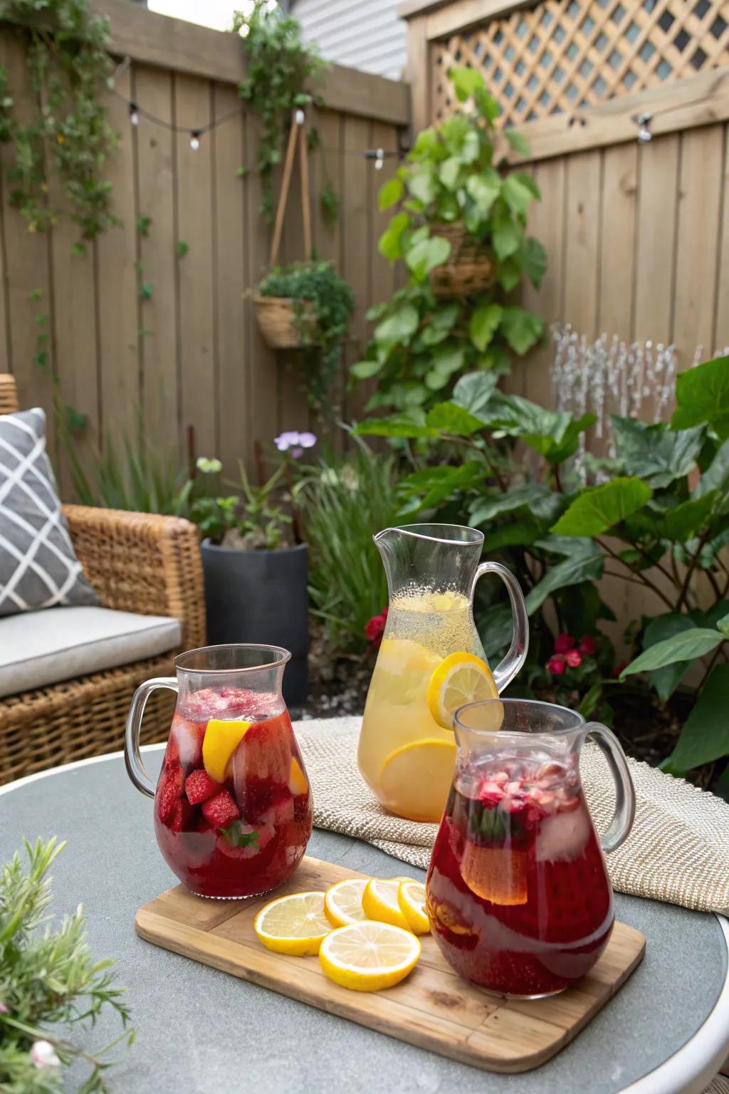 Refreshing pre-mixed beverages ready for guests