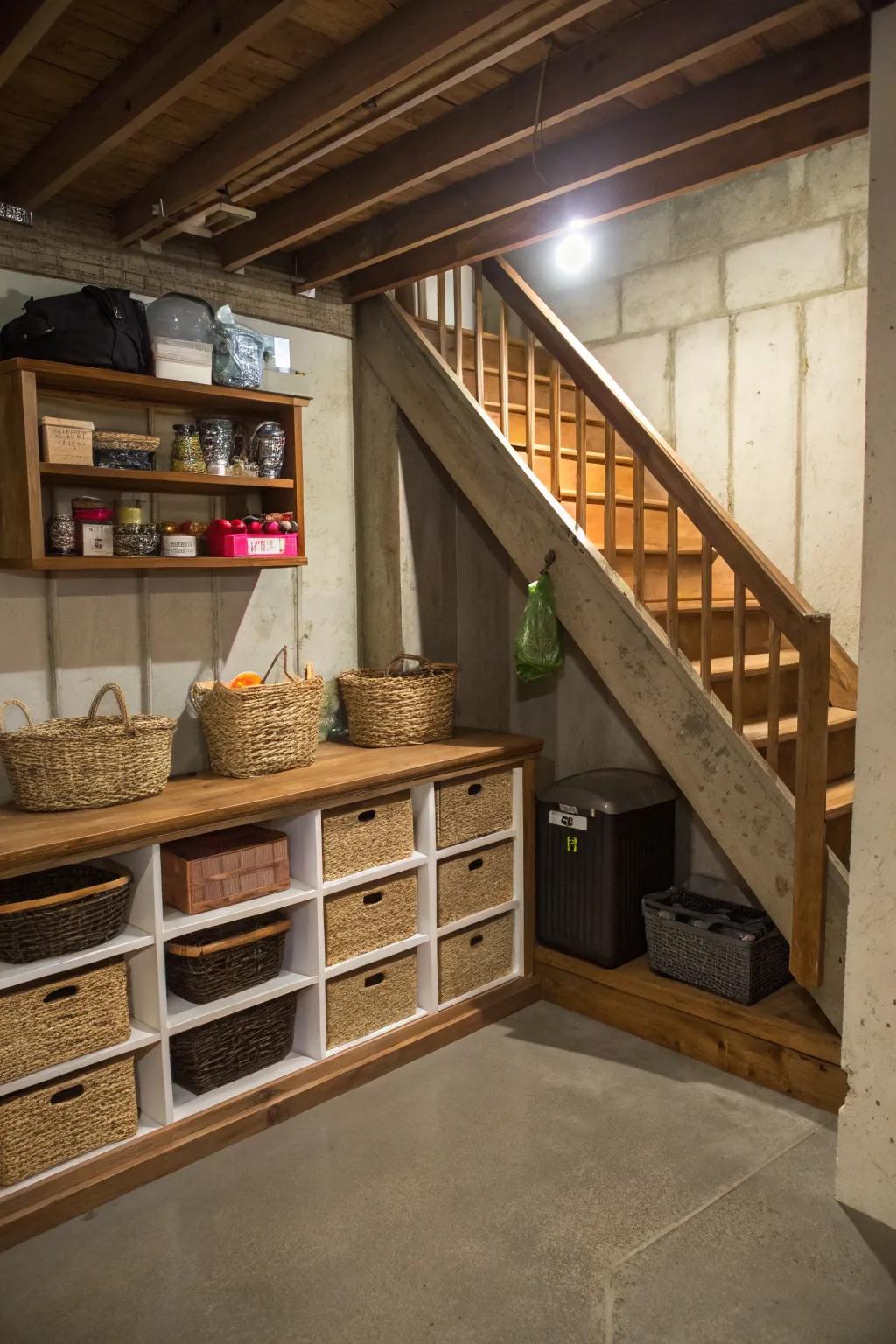 Get the most out of the space under the stairs.