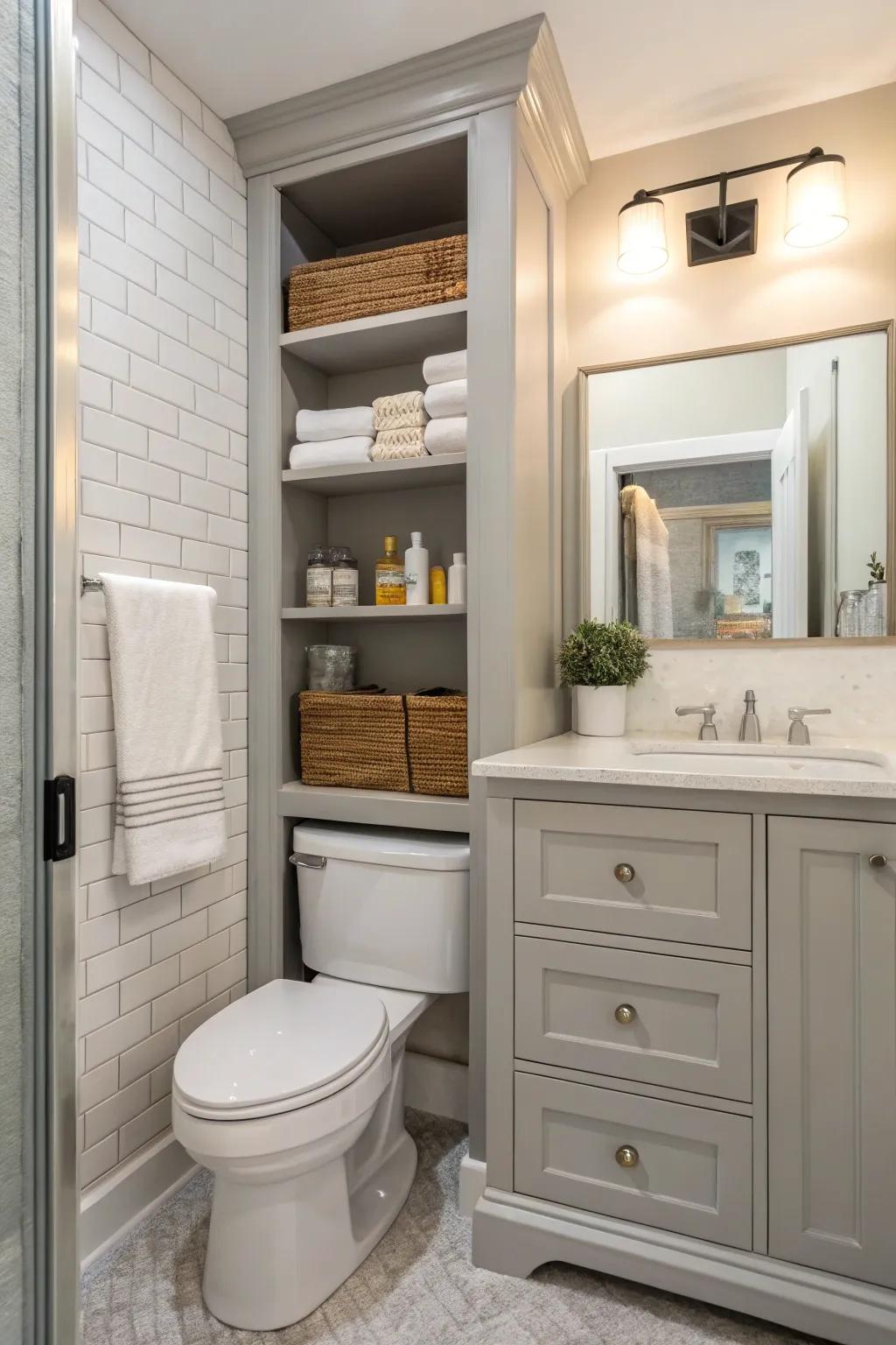 Spots offer practical storage while keeping a clean look.