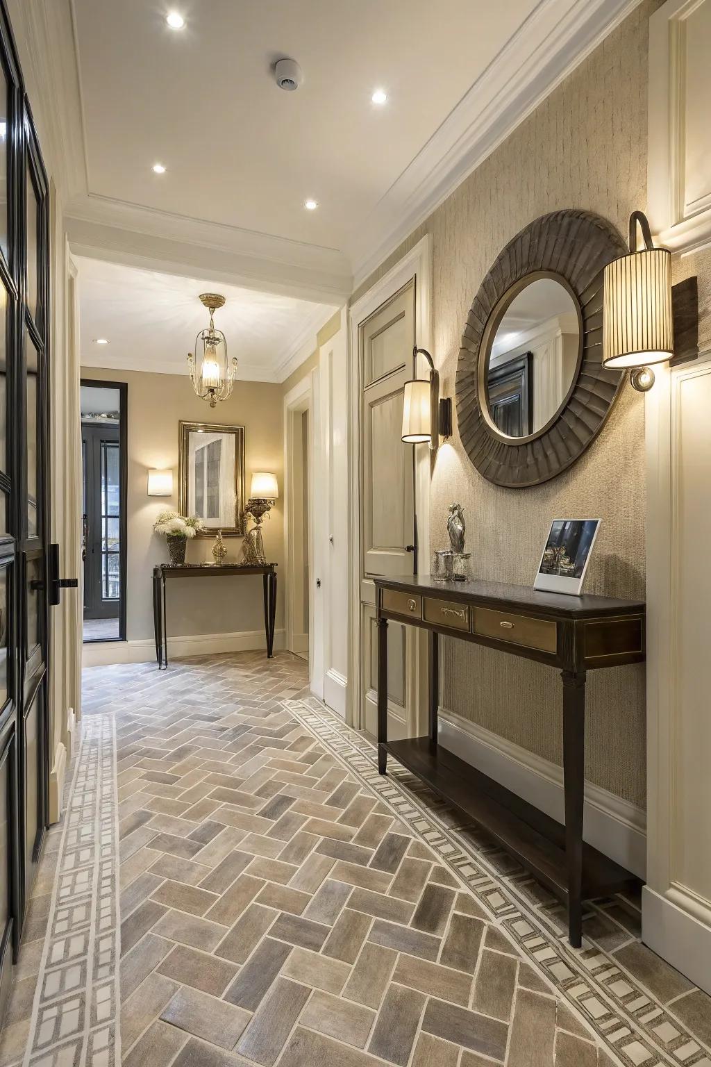 Elegant Zigzag Pattern for a Sophisticated Entry