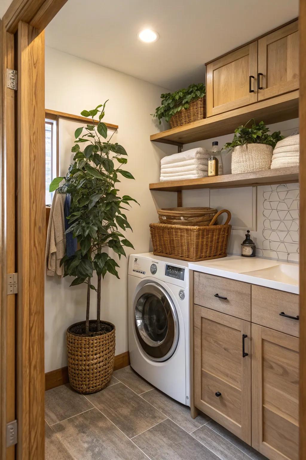 Things from nature add warmth to the room.