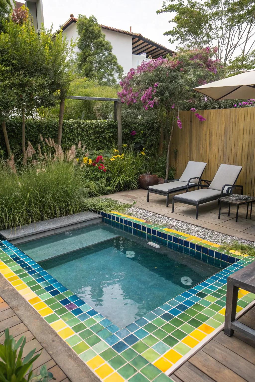 Vibrant tiles add personality and flair.