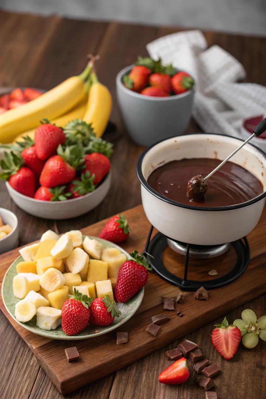 A luscious chocolate dip for a sweet pleasure.