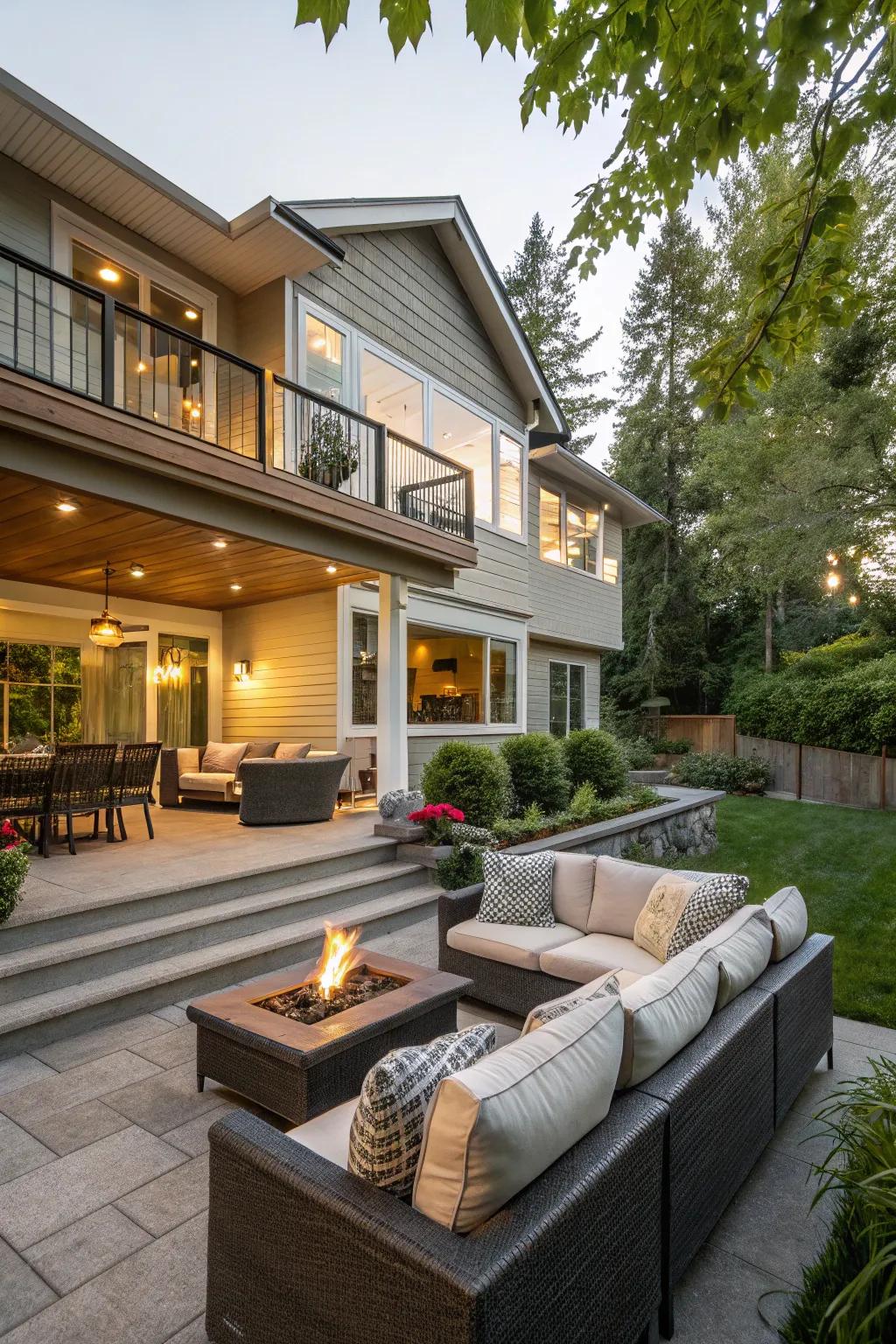 An outdoor seating space invites relaxation.