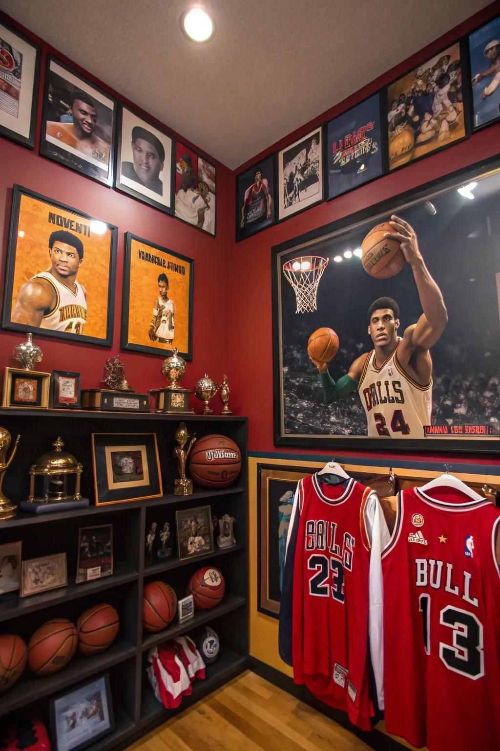Honor sports icons with recognition visuals in your home.