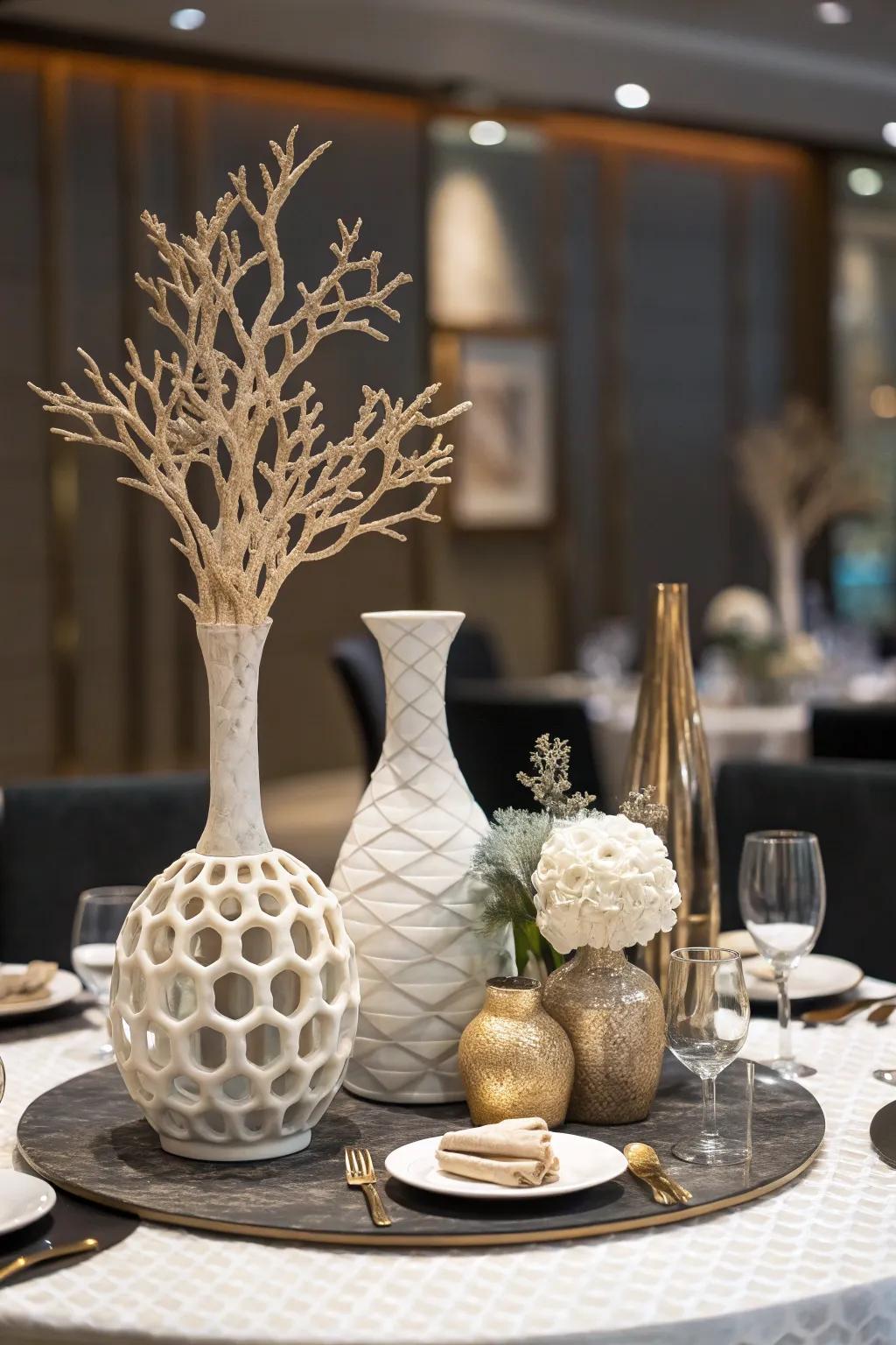 A striking statement is made by inventive centerpieces.