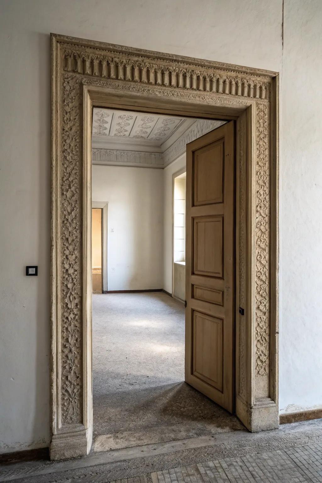A textured finish on trim contributing tactile quality.