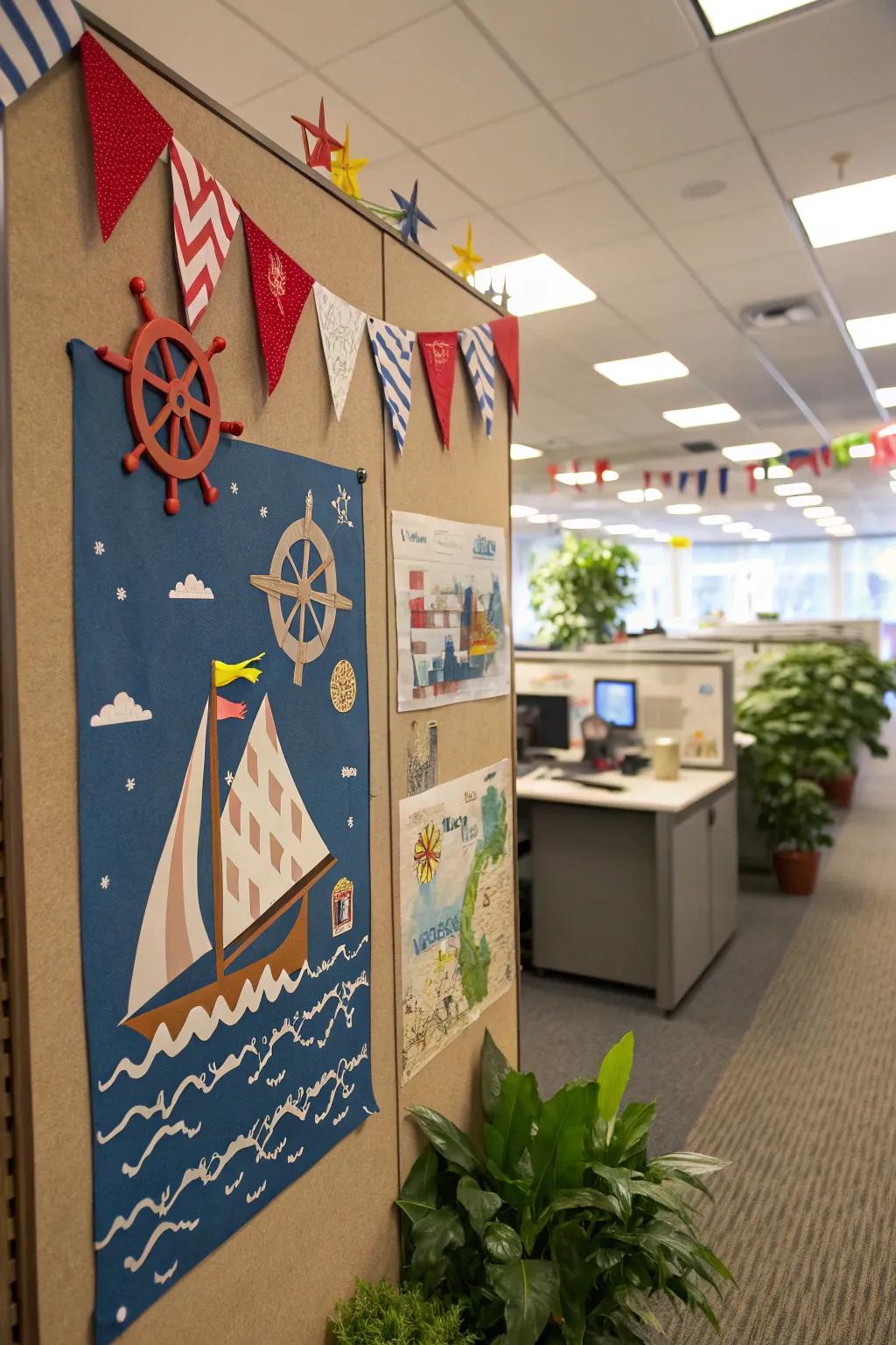Set sail on a creative voyage with a nautical-themed board.