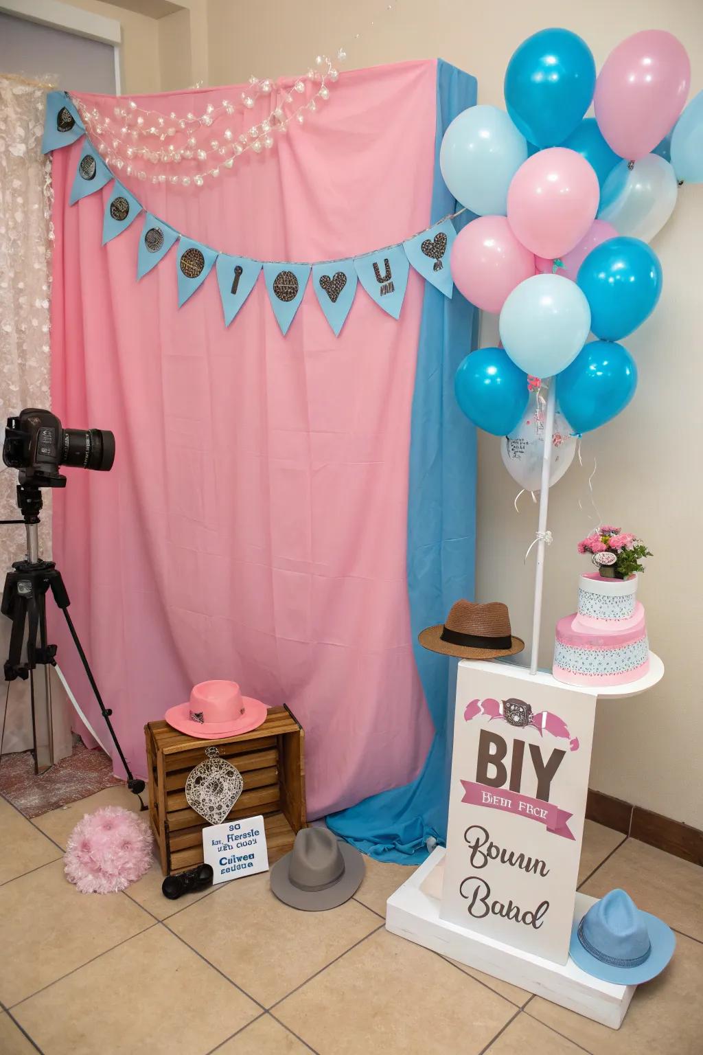 A DIY snapshot booth provides endless amusement and memorable snapshots for attendees.