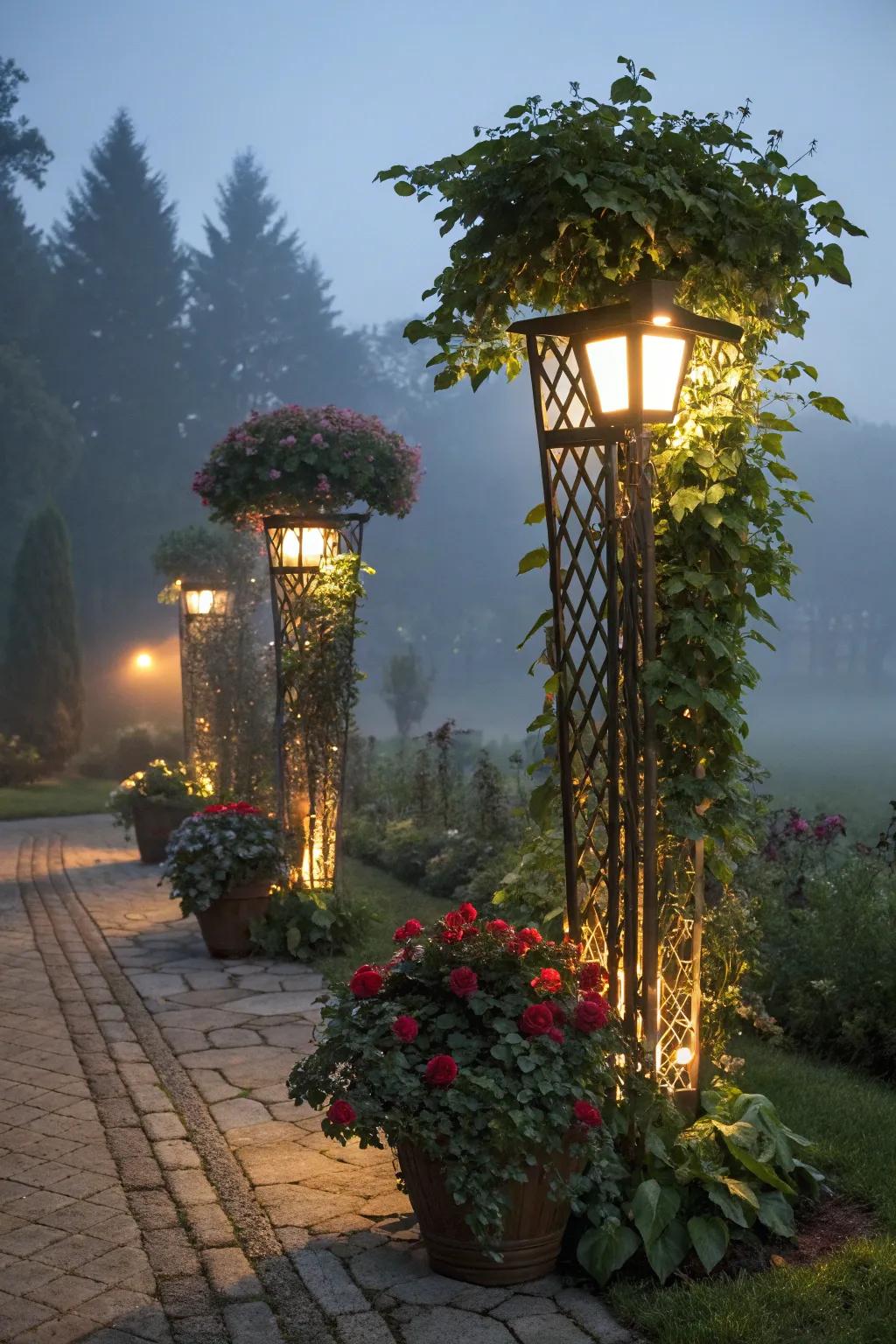 Light up your outdoor area with chic lighting accents in containers.
