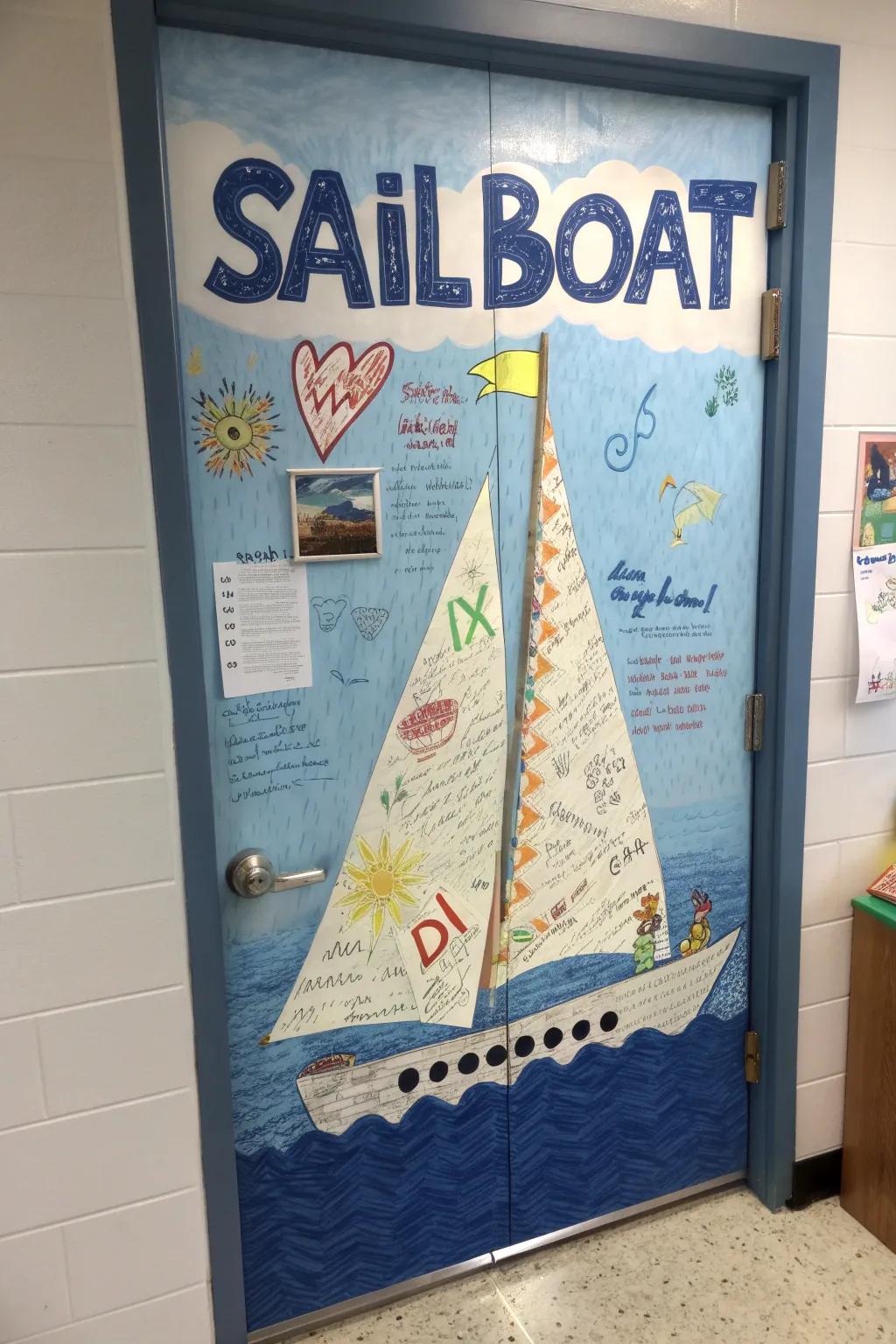 Sail toward achievement with a nautical-themed appreciation door.