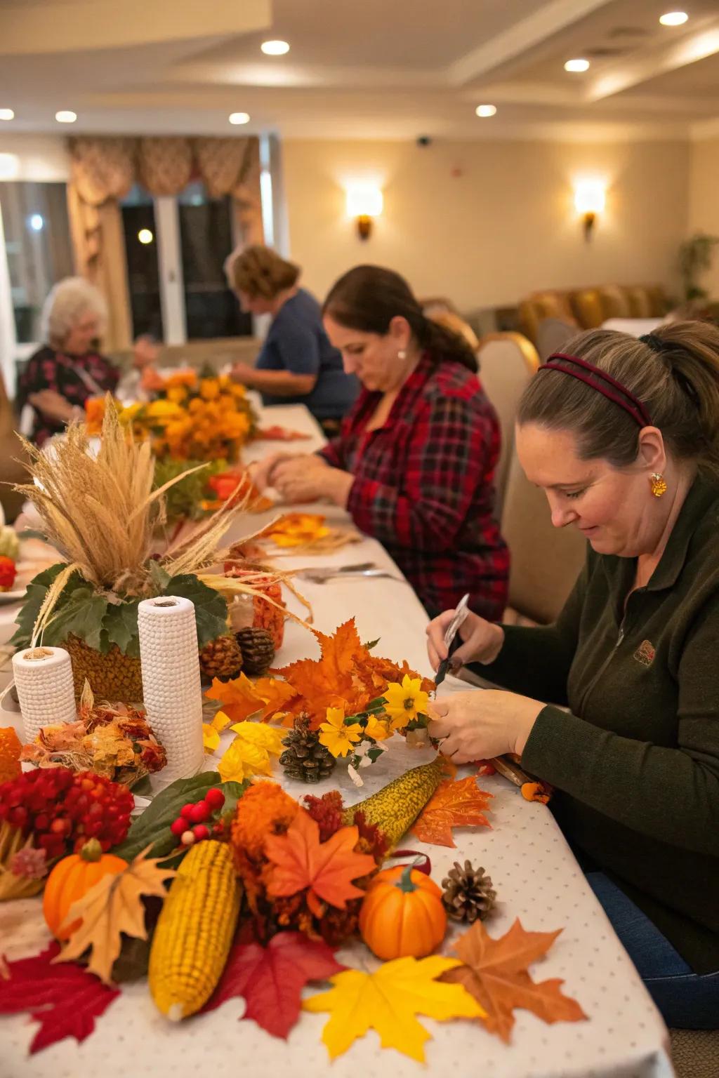 Creating personalized centerpieces adds charm to the d&eacute;cor.