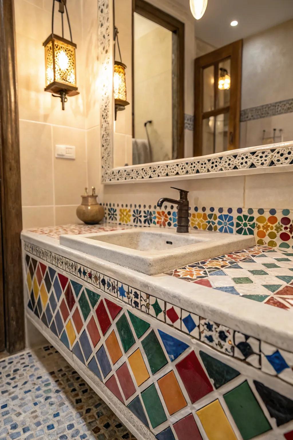 Zellige squares offer exotic charm and texture.