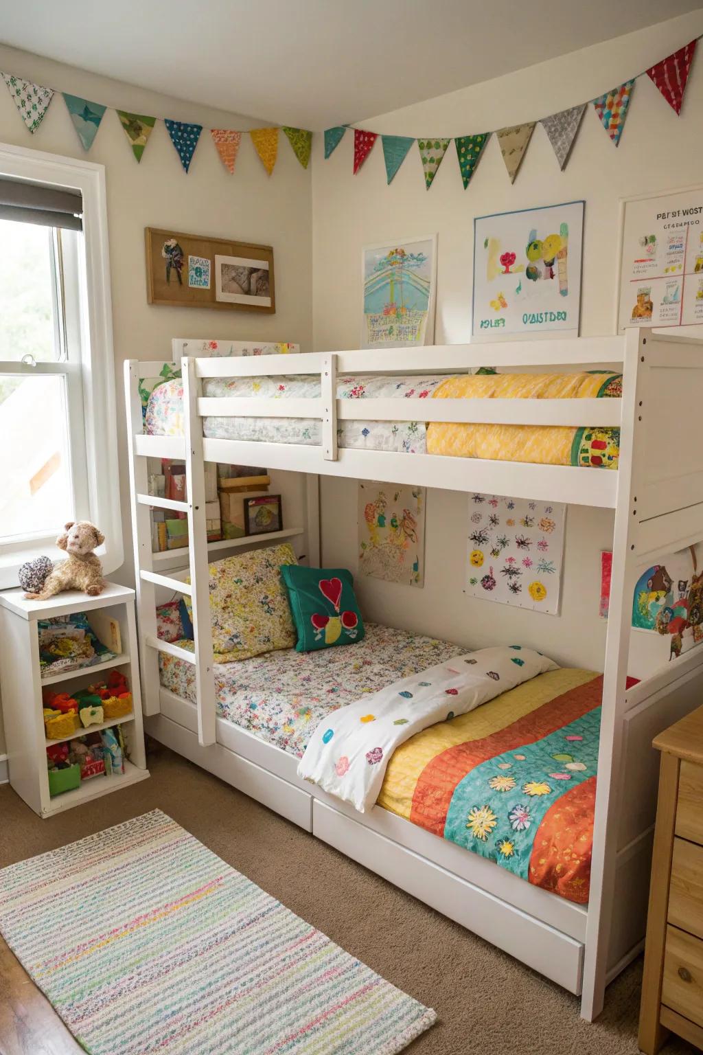 Space-conscious bunking, designed for shared spaces.