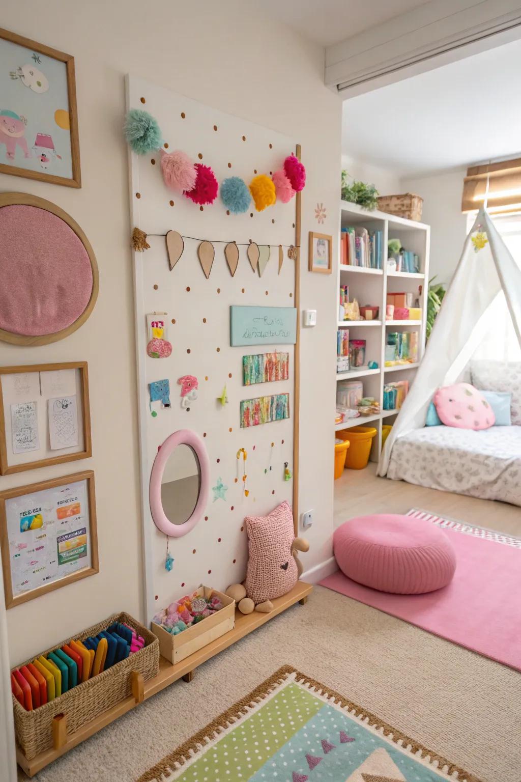 A sensory exploration station encourages discovery.