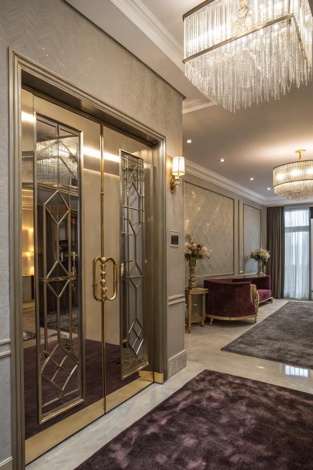 Your entryway gains elegance and sophistication with a hint of glitz.