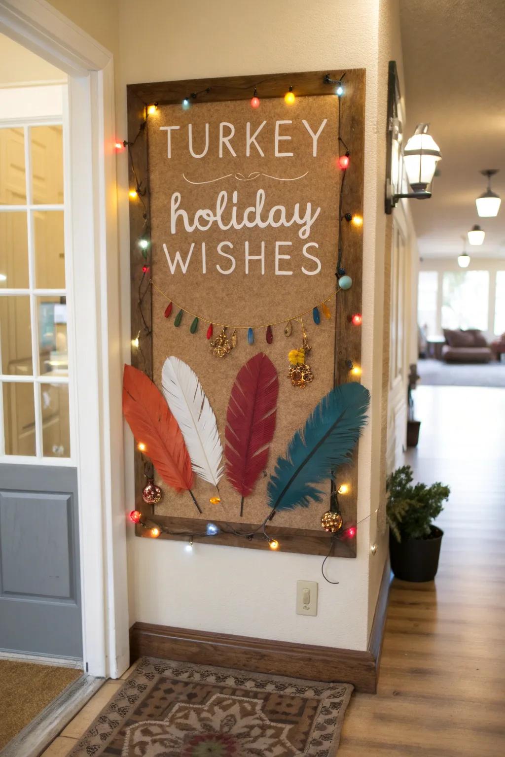 Heartfelt desires on plumage introduce a heartfelt touch to Thanksgiving.