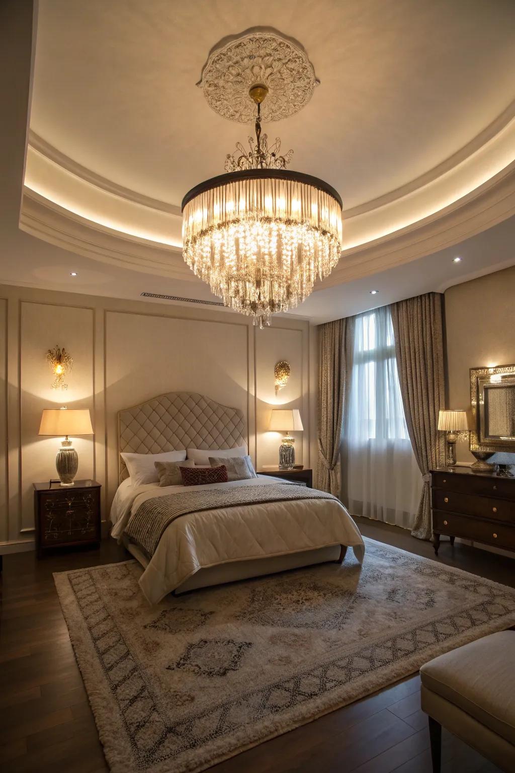 Layered lighting crafts an adaptable and inviting ambiance.