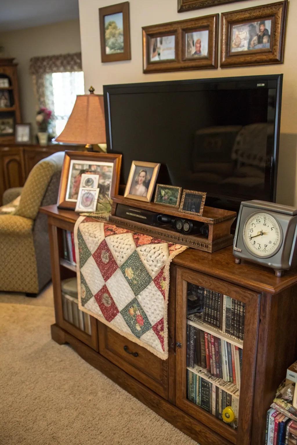 Personal treasures inject personality and warmth into your TV stand.